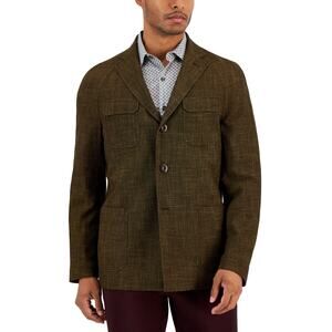 Tallia Men's Slim-Fit Raglan Sport Coat Gold/Black Size 42 C-020